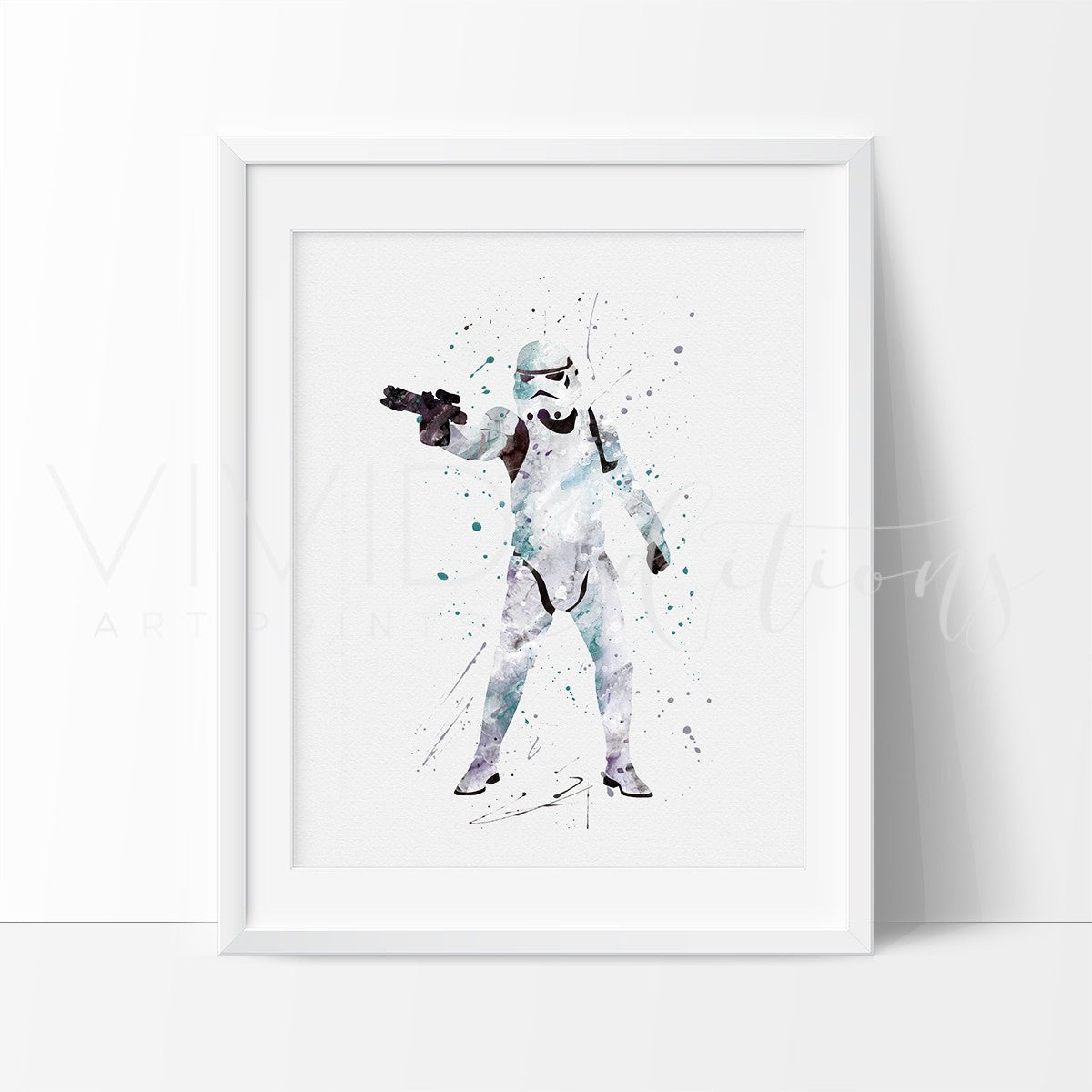 Storm Trooper Watercolor Art Print Print - VividEditions