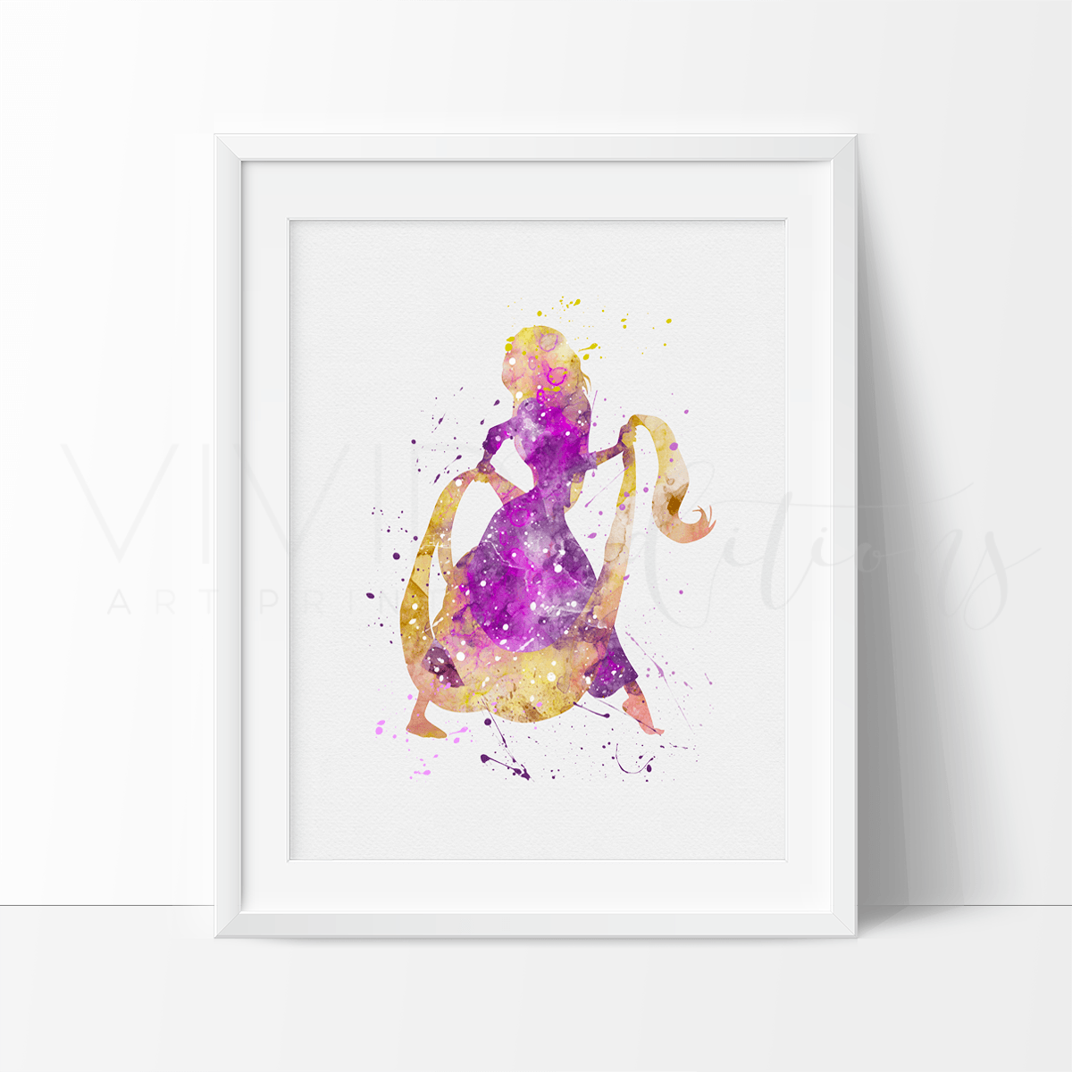 Tangled Rapunzel 2 Watercolor Art Print Print - VividEditions