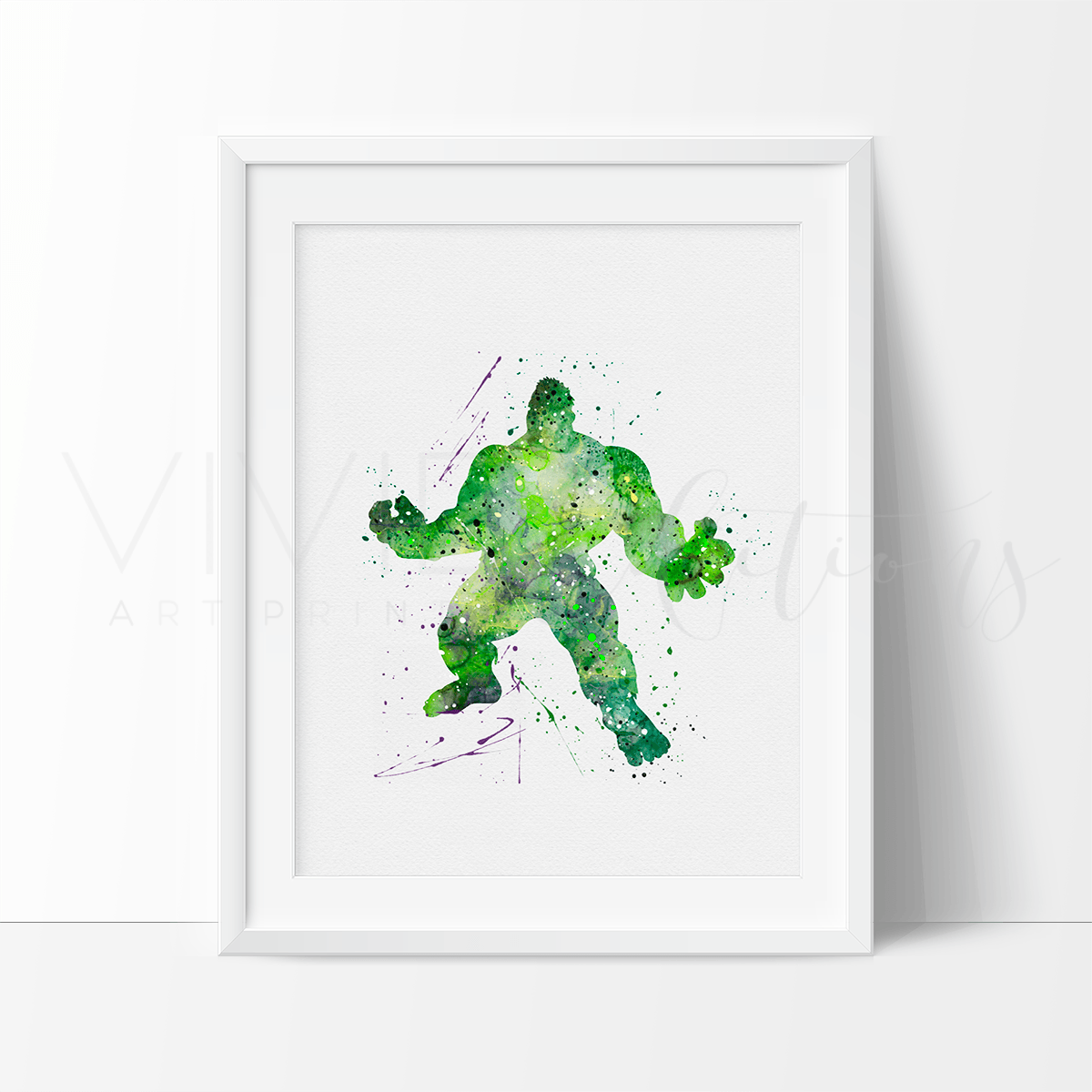 The Incredible Hulk Watercolor Art Print Print - VividEditions