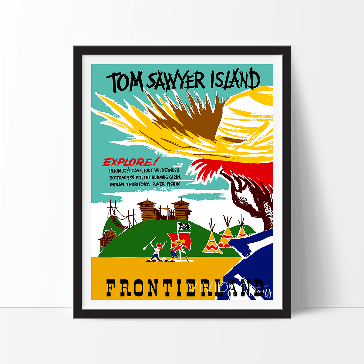 Tom Sawyer Island, Disneyland Poster Print - VividEditions