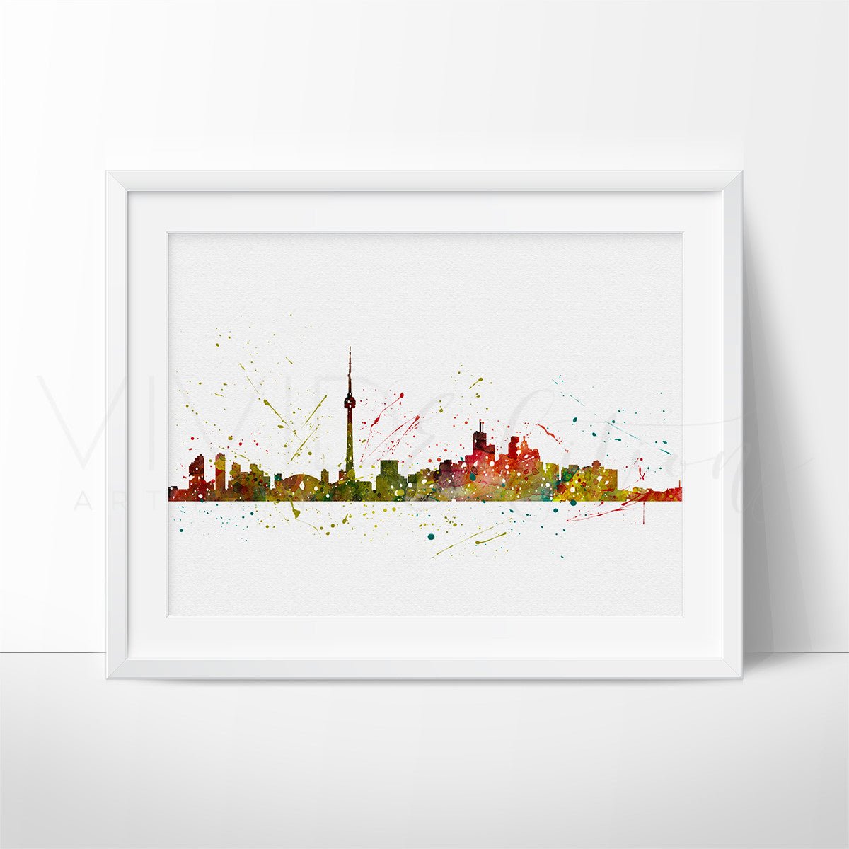Toronto, Canada Skyline 2 Watercolor Art Print Print - VividEditions