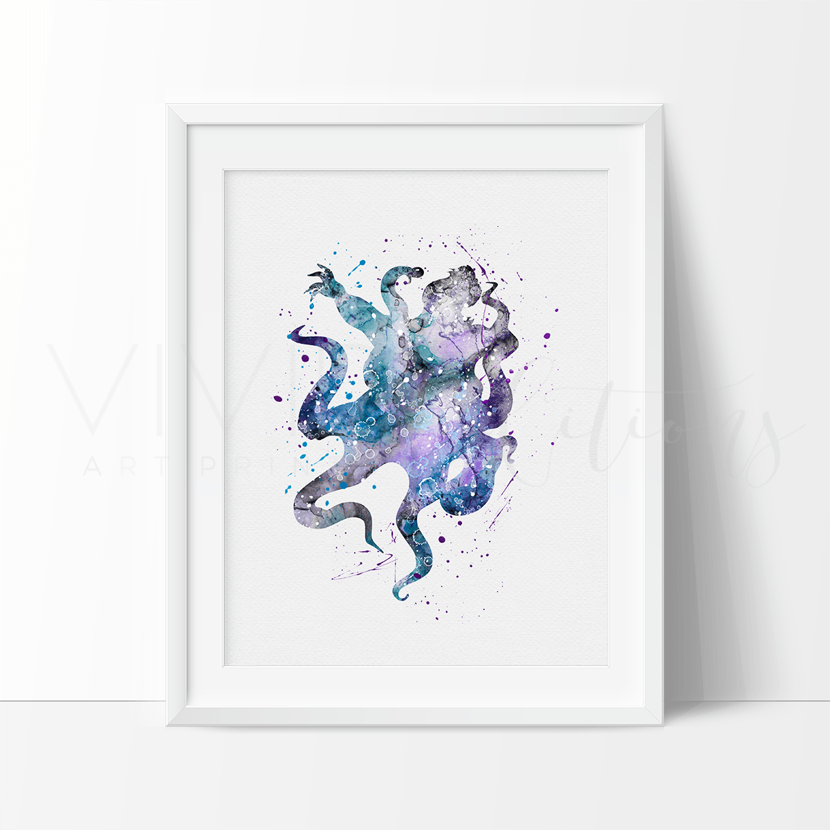 Ursula, Little Mermaid Watercolor Art Print Print - VividEditions