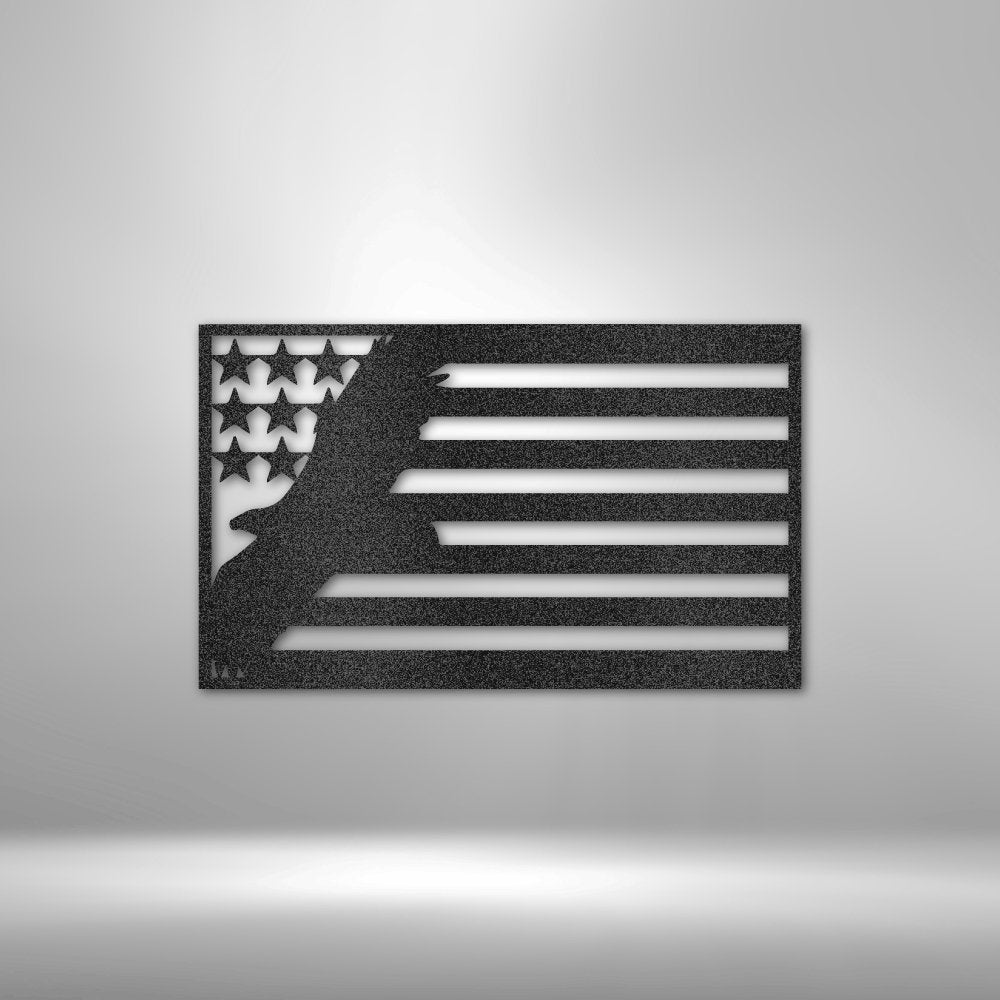 USA Eagle Flag - Metal Sign Steel Sign - VividEditions