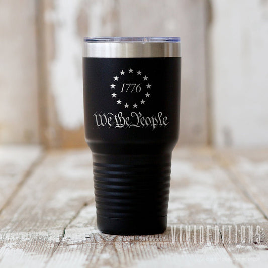 "We The People 1776" Patriotic Tumbler - 30oz (16 colors) Tumblers - VividEditions