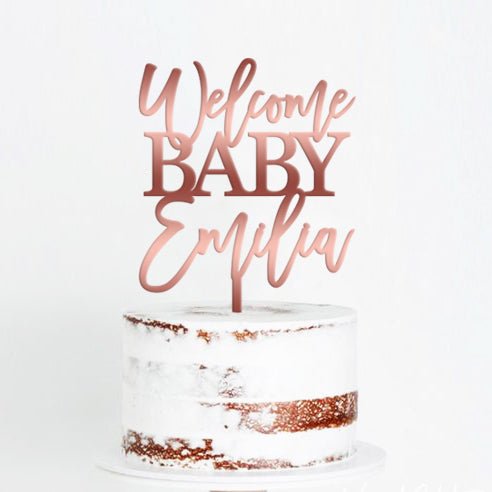 Welcome Baby Name Cake Topper - VividEditions