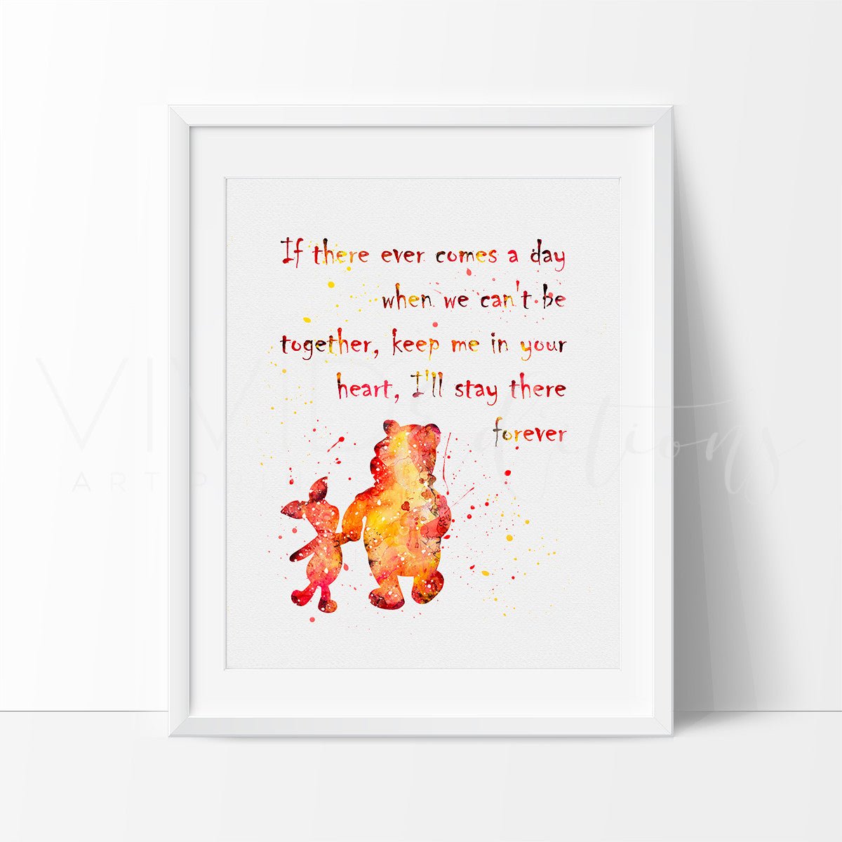 Winnie the Pooh Quote Watercolor Art Print Print - VividEditions
