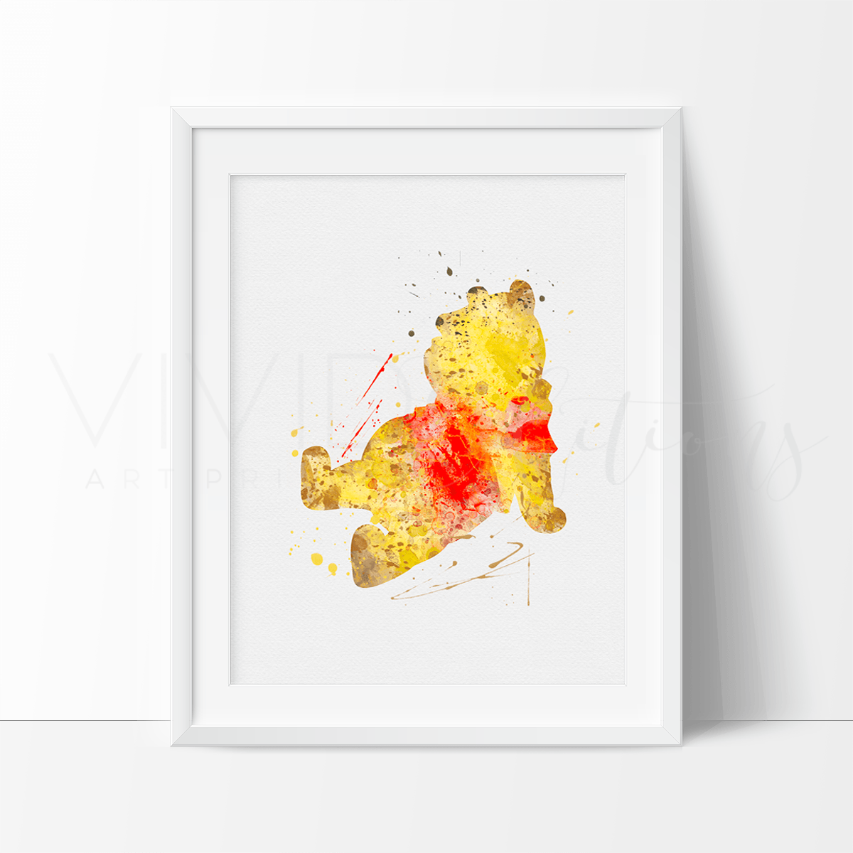 Winnie the Pooh Watercolor Art Print Print - VividEditions