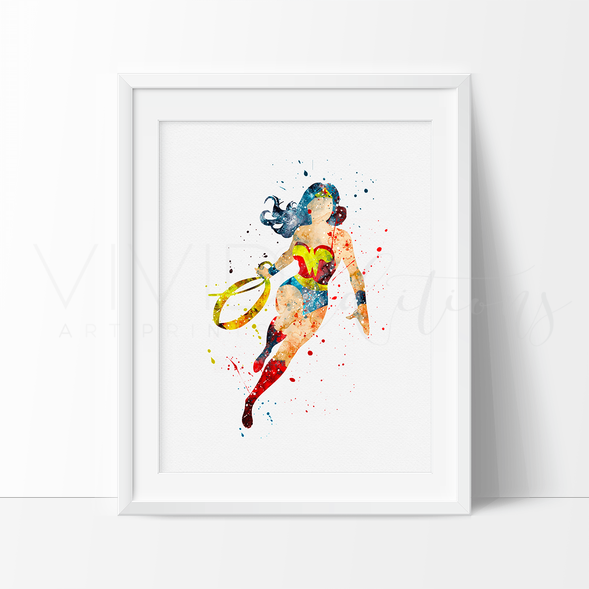 Wonder Woman Watercolor Art Print Print - VividEditions