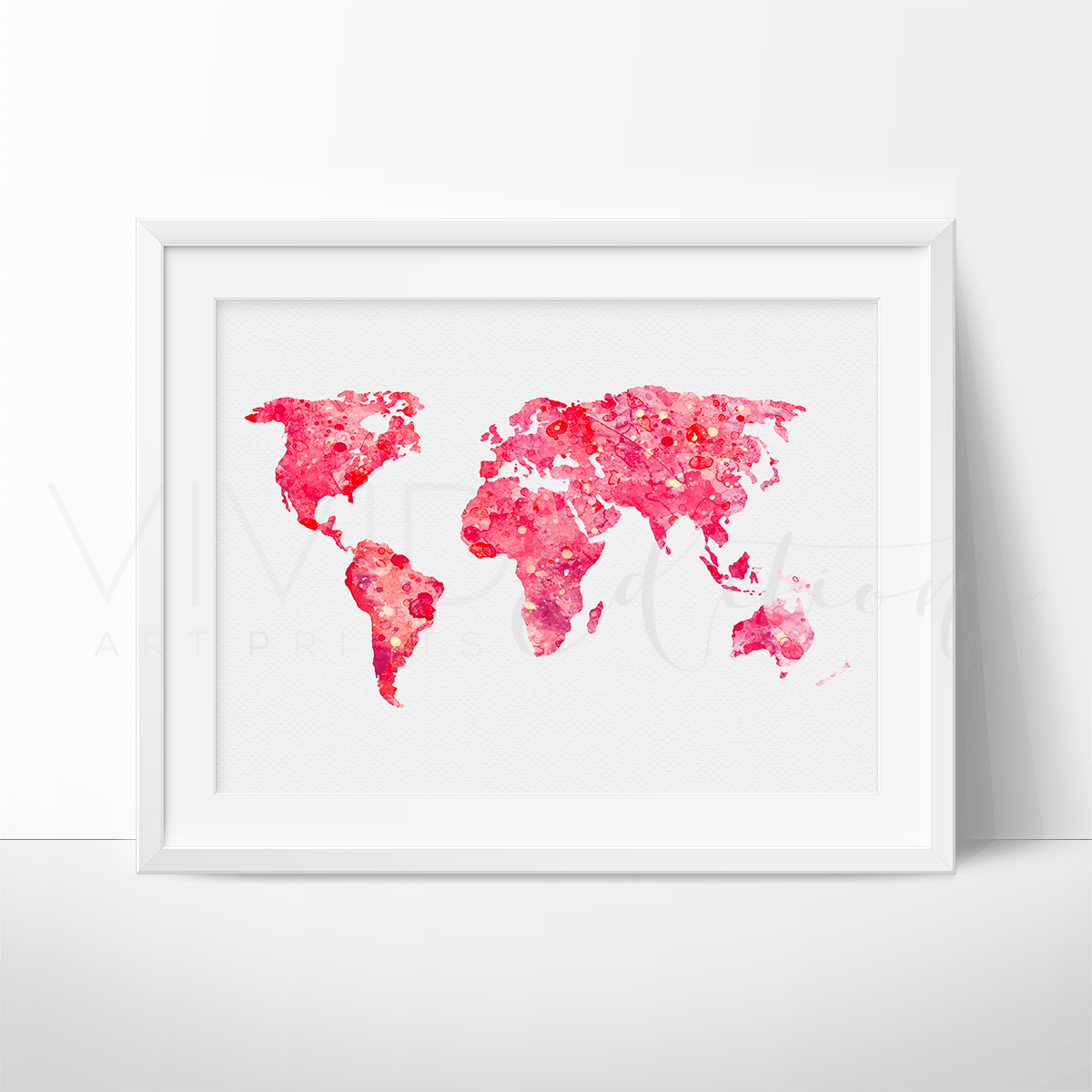 World Map 4 Watercolor Art Print Print - VividEditions